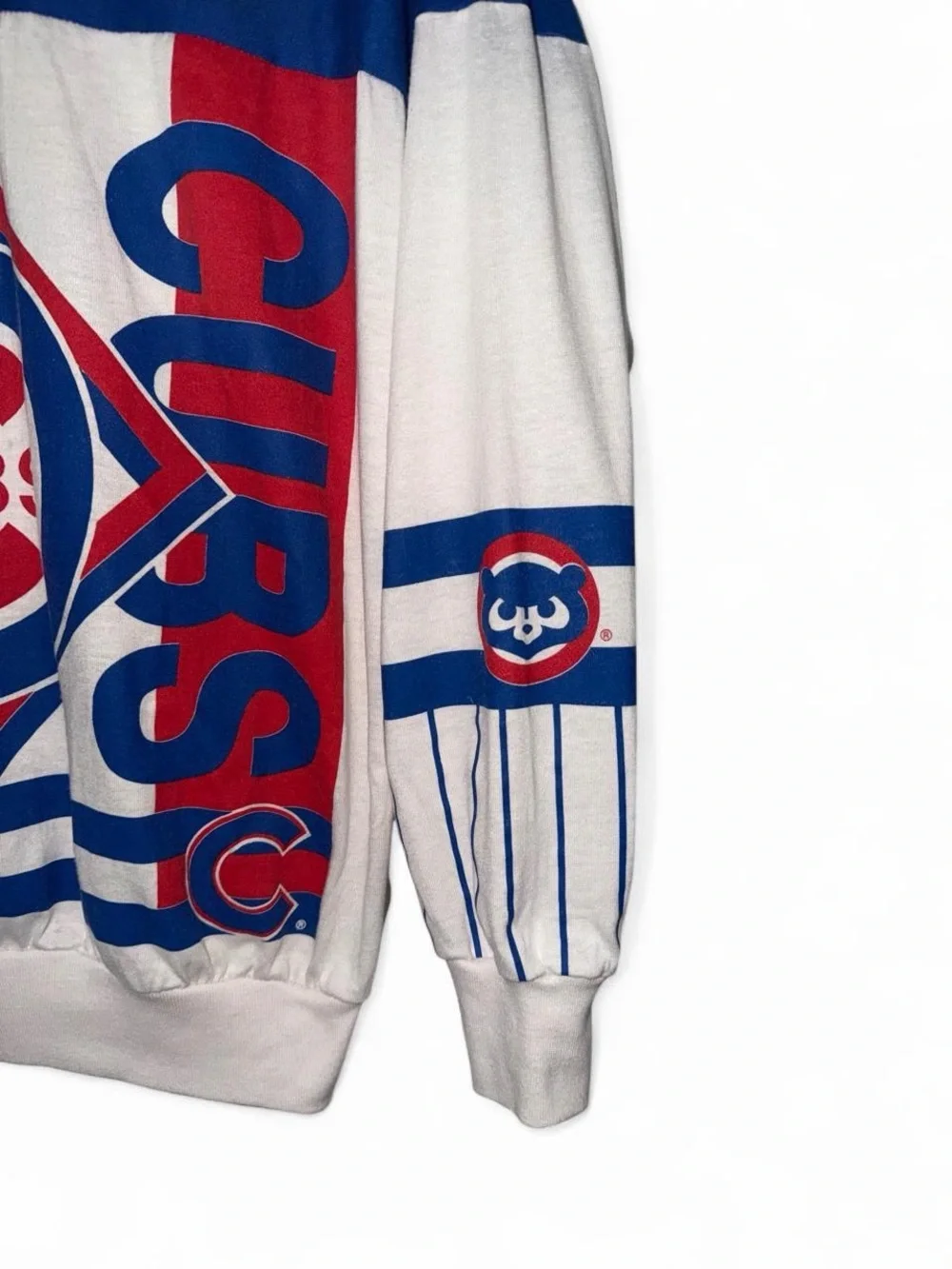 Vintage 80s 90s Chicago Cubs baseball AOP sweatshirt size medium
